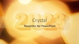  Presentation with sparkling lights - PPT theme having new-year-2023-number background and a yellow colored foreground