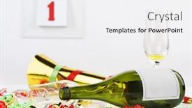  Presentation with new year - Audience pleasing presentation theme consisting of new-year-after-party backdrop and a white colored foreground