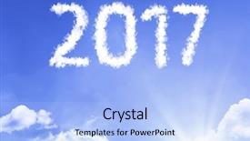  Presentation with water blue sky and peaceful - Colorful slide deck enhanced with new year ahead - 2017 cloud with a blue backdrop and a light blue colored foreground