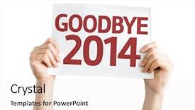  Presentation with goodbye - Presentation design with new year ahead - goodbye 2014 card isolated background and a white colored foreground