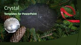  Presentation with pine - Slide deck having new-year-and-christmas-holiday background and a tawny brown colored foreground