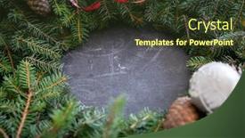  Presentation with pine - PPT theme enhanced with new-year-and-christmas-holiday background and a tawny brown colored foreground