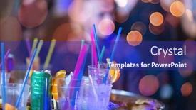  Presentation with team party - Amazing slide set having new-year-and-christmas-office backdrop and a navy blue colored foreground