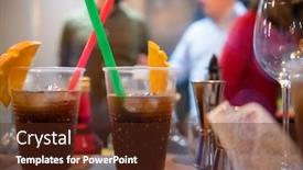  Presentation with christmas party - Audience pleasing slides consisting of new-year-and-christmas-office backdrop and a tawny brown colored foreground