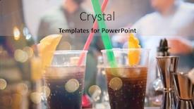  Presentation with christmas party - Theme featuring new-year-and-christmas-office background and a coral colored foreground