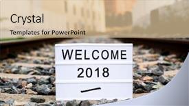  Presentation with new beginning - PPT theme having new year as a journey background and a lemonade colored foreground