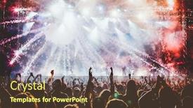  Presentation with new year - PPT theme enhanced with company anniversary - new year background crowd background and a tawny brown colored foreground