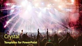  Presentation with crowd - Slide set enhanced with company anniversary - new year background crowd background and a wine colored foreground