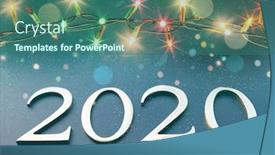  Presentation with new year 2020 - Presentation theme having new-year-background-shiny-2020 background and a ocean colored foreground