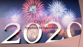 Presentation with new year 2020 - Presentation theme featuring new-year-background-shiny-2020 background and a coral colored foreground