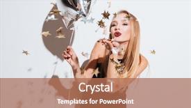  Presentation with happy new year - PPT layouts having new year balloons - happy cute young holding star background and a coral colored foreground