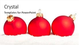  Presentation with white snow - Slides featuring red new year - christmas decoration with snow isolated background and a white colored foreground