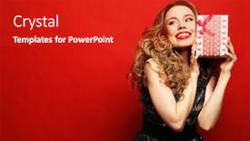  Presentation with happy birthday - Colorful PPT theme enhanced with new-year-birthday-holiday-concept backdrop and a crimson colored foreground