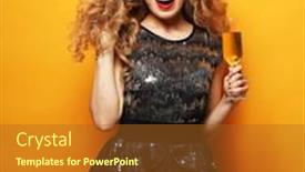  Presentation with new-year - Presentation theme featuring new-year-birthday-holiday-concept background and a tawny brown colored foreground