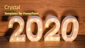  Presentation with new year 2020 - Presentation with new-year-bright-light-bulb background and a red colored foreground