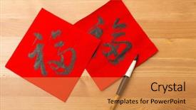  Presentation with chinese calligraphy - Slide set featuring stomach liver pain pancreas kidney background and a light gray colored foreground.