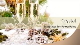  Presentation with new year card - Presentation theme featuring new year card design background and a blonde colored foreground