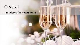  Presentation with new year card - Theme enhanced with new year card design background and a lemonade colored foreground