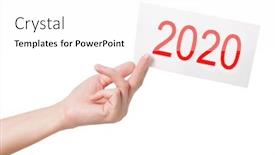  Presentation with new year card - Audience pleasing slide deck consisting of new-year-card-in-woman backdrop and a pink colored foreground