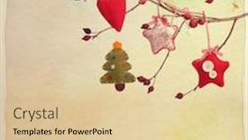  Presentation with new year card - PPT theme with new year card vintage retro background and a lemonade colored foreground