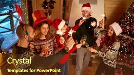  Presentation with new year - Presentation theme enhanced with new year celebration in decorated background and a  colored foreground