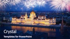  Presentation with lunar new year of the pig - Cool new theme with new year in the city backdrop and a navy blue colored foreground