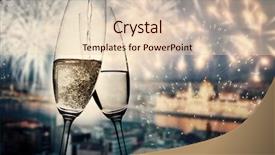  Presentation with new year - Theme with new year in the city background and a  colored foreground