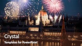  Presentation with candles for 2020 new year - Cool new PPT theme with new year in the city backdrop and a  colored foreground