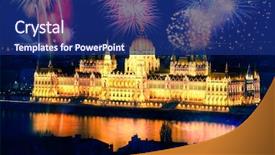  Presentation with candles for 2020 new year - Presentation theme having new year in the city background and a  colored foreground