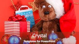  Presentation with new year - Amazing PPT theme having new-year-composition-of-new backdrop and a tawny brown colored foreground