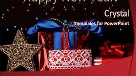  Presentation with decor - Presentation theme consisting of year's decor and gift background and a wine colored foreground