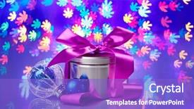 Presentation with fancy - Cool new slides with new year composition with fancy box on snowflake shaped bokeh background backdrop and a light blue colored foreground