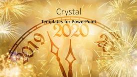  Presentation with new year 2020 - Amazing slide set having new year concept clock near backdrop and a yellow colored foreground