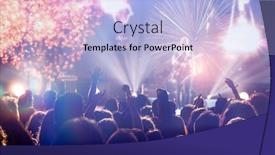  Presentation with fireworks - Cool new PPT theme with new-year-concept-fireworks backdrop and a light blue colored foreground