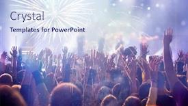  Presentation with fireworks - Slides consisting of new-year-concept-fireworks background and a sky blue colored foreground