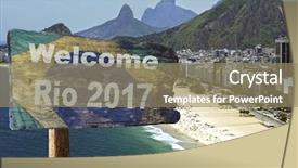  Presentation with rio 2016 - Slide deck enhanced with new year copacabana beach - rio 2017 background and a coral colored foreground