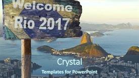  Presentation with rio 2016 - Presentation design featuring new year copacabana beach - rio 2017 background and a ocean colored foreground