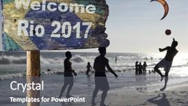  Presentation with rio 2016 - PPT theme having new year copacabana beach - rio de janeiro 2017 background and a dark gray colored foreground