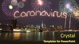  Presentation with new year - Slides consisting of new-year-coronavirus-fireworks background and a tawny brown colored foreground