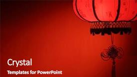  Presentation with lantern chinese - PPT layouts with new year decoration--red lantern background and a crimson colored foreground