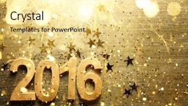  Presentation with new year - Presentation design enhanced with new year decoration with 2016 background and a blonde colored foreground
