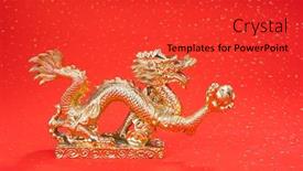  Presentation with dragon - PPT theme consisting of new-year-decoration-with-dragon background and a red colored foreground