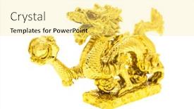  Presentation with dragon - Colorful slide set enhanced with new-year-decoration-with-dragon backdrop and a blonde colored foreground