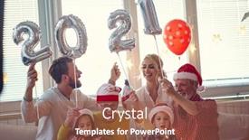  Presentation with new home - Theme with new-year-eve-family-gathering background and a violet colored foreground