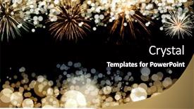  Presentation with blurred bokeh - PPT theme with new-year-fireworks-and-blurred background and a black colored foreground