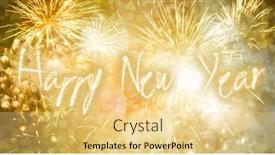  Presentation with happy new year - Slide set consisting of new-year-fireworks-background-happy background and a blonde colored foreground