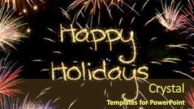  Presentation with happy new year - Cool new theme with new-year-fireworks-background-happy backdrop and a tawny brown colored foreground