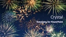  Presentation with new year - Colorful theme enhanced with new-year-fireworks-background-new backdrop and a navy blue colored foreground