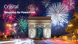  Presentation with new year - Presentation theme consisting of new-year-fireworks-display-over background and a navy blue colored foreground