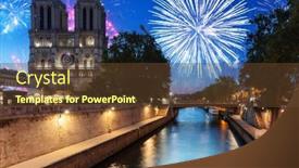  Presentation with notre dame paris france - Slides featuring new-year-fireworks-display-over background and a tawny brown colored foreground